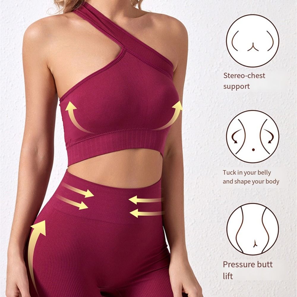Seamless Ribbed Workout Tank Top - 2 szt. Bezszwowe komplety sportowe damskie