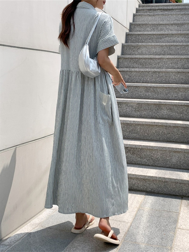 Sukienka koszulowa w stylu ret – Korean Style A Line Shirt Dress recenzja i cena