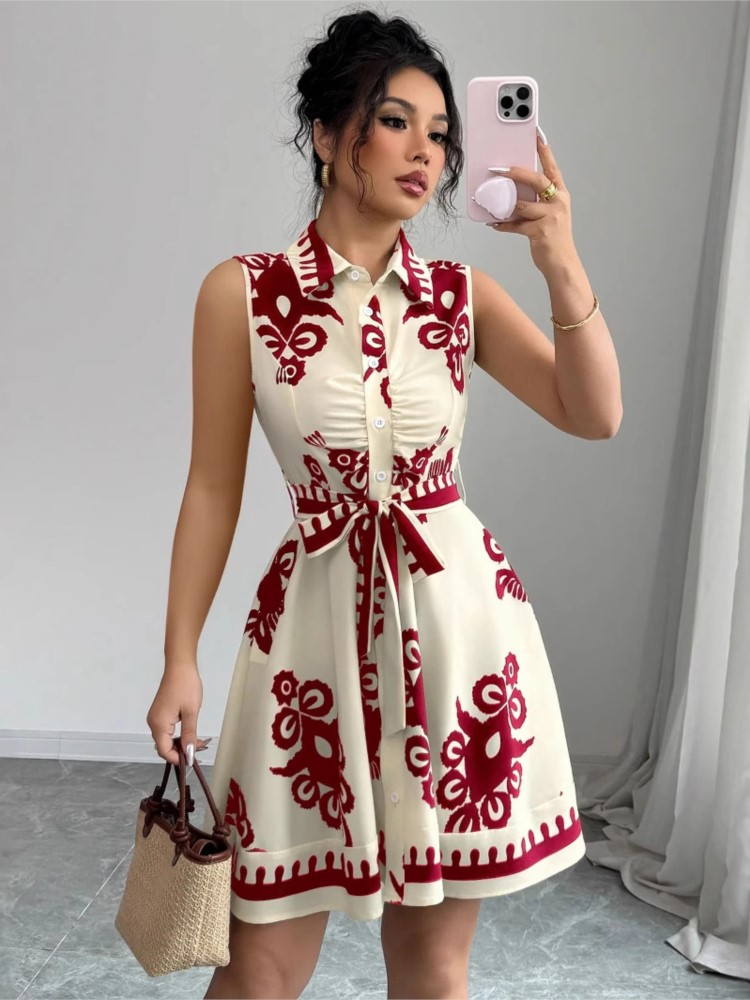 Letnia nowa moda Casual Dress  – French Vintage Floral Midi Dress recenzja i cena