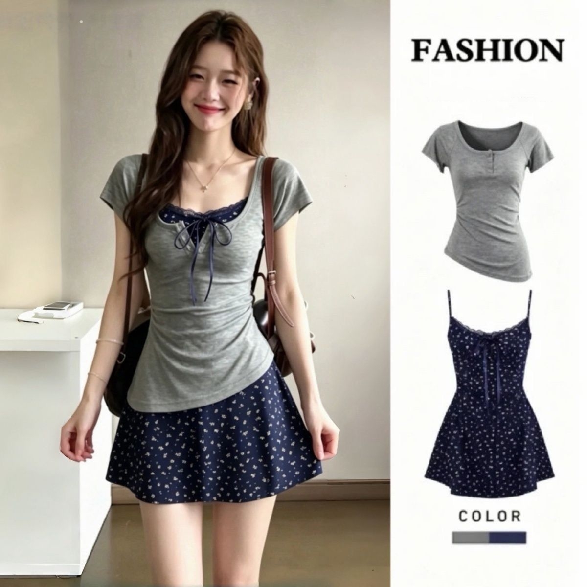 Damski francuski elegancki, do – Korean Style A Line Shirt Dress recenzja i cena