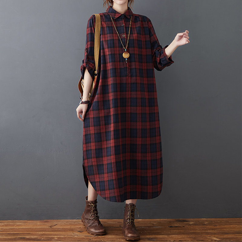 Bawełniana lniana sukienka dam – Casual Loose Linen Shirt Dress recenzja i cena