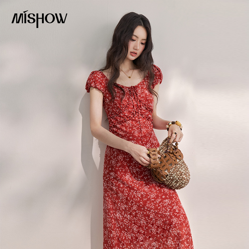 MISHOW Damska Sukienka Midi w  – French Vintage Floral Midi Dress recenzja i cena