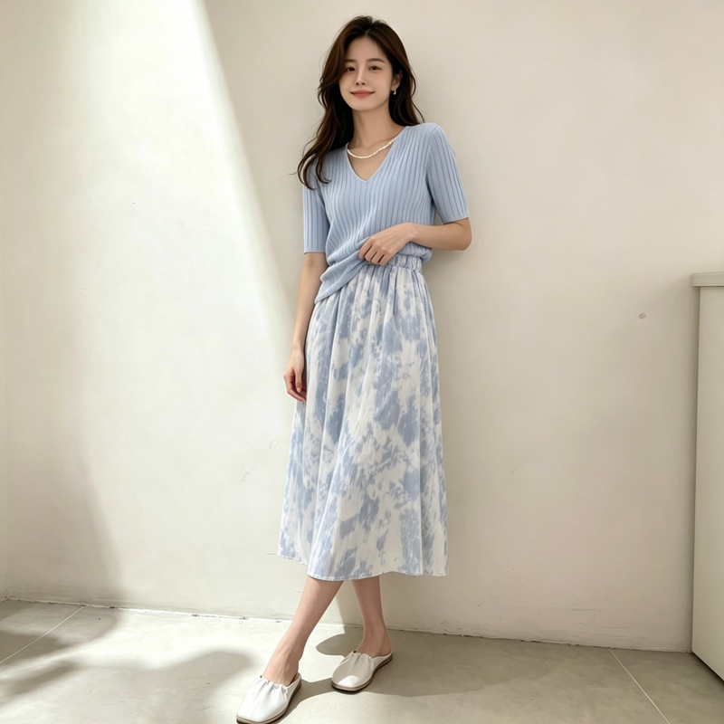 Letnie komplety damskie 2026:  – Korean Style A Line Shirt Dress recenzja i cena