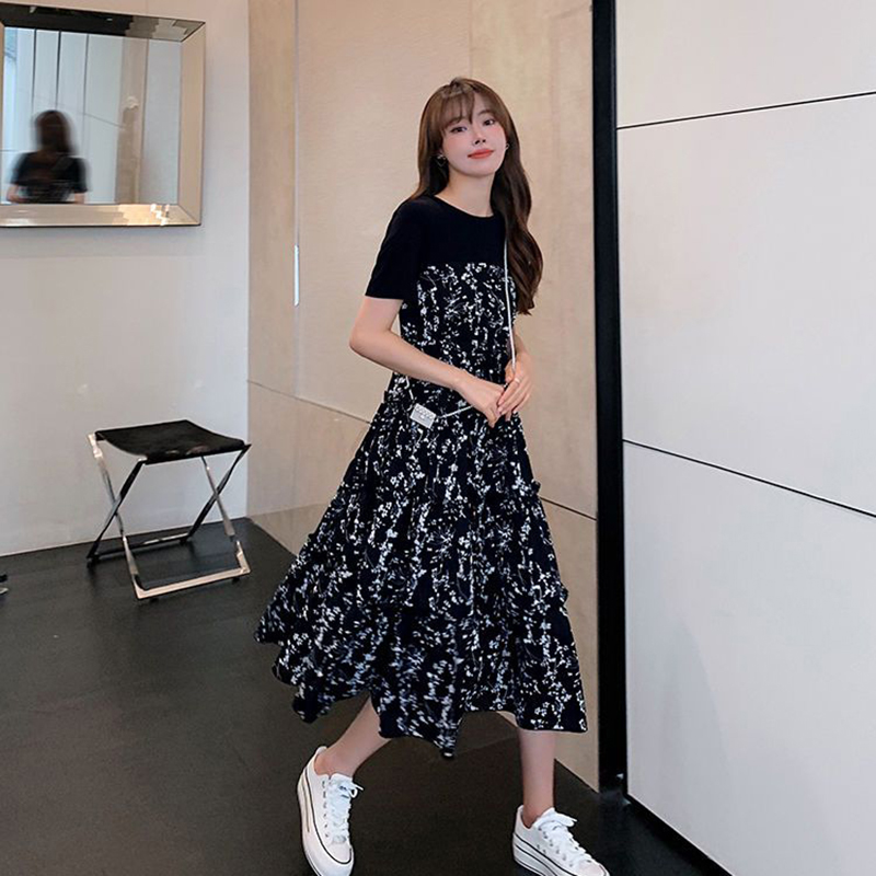 Damska koszulka Fałszywe dwie  – Korean Style A Line Shirt Dress recenzja i cena