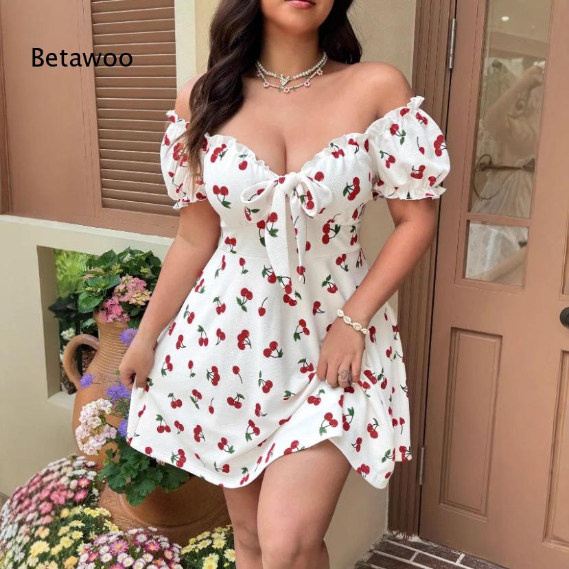 Damska sukienka mini z odkryty – Off Shoulder Puff Sleeve Sundress recenzja i cena