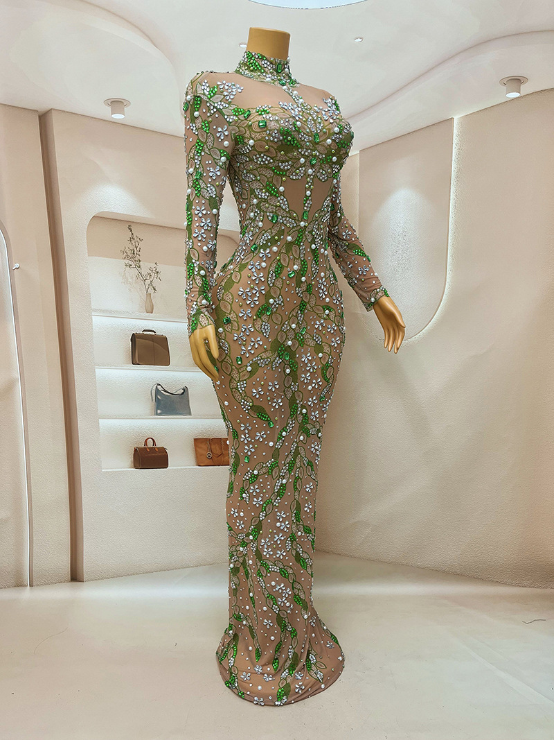 Piękna suknia wieczorowa długa – Sparkly Rhinestone Club Party Dress recenzja i cena
